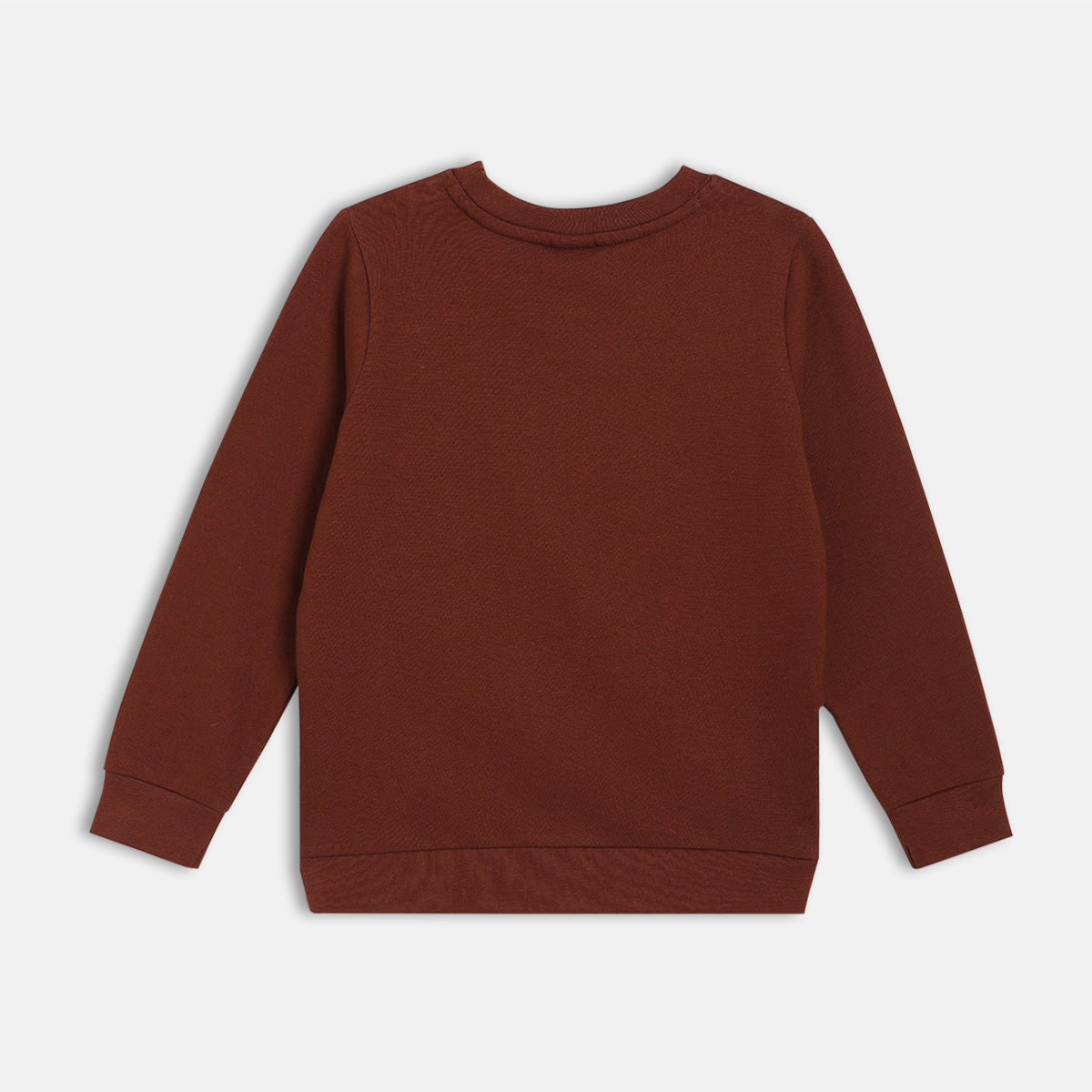 Boys Cotton Full Sleeves Text Printed Sweatshirt - Brown