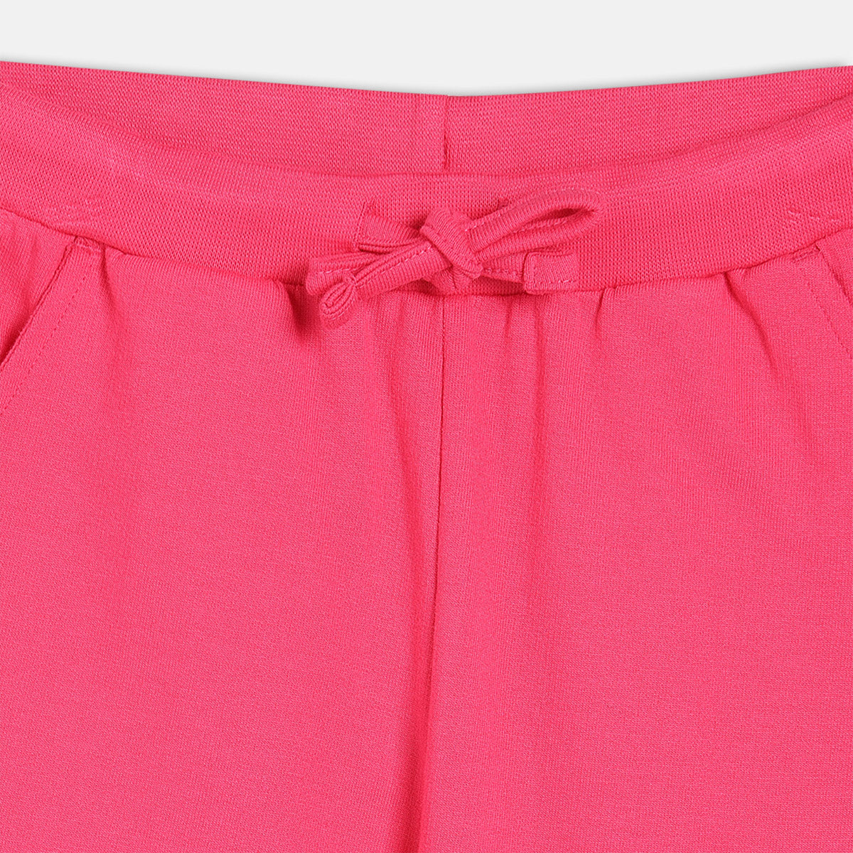 Girls Cotton Solid Joggers - Pink