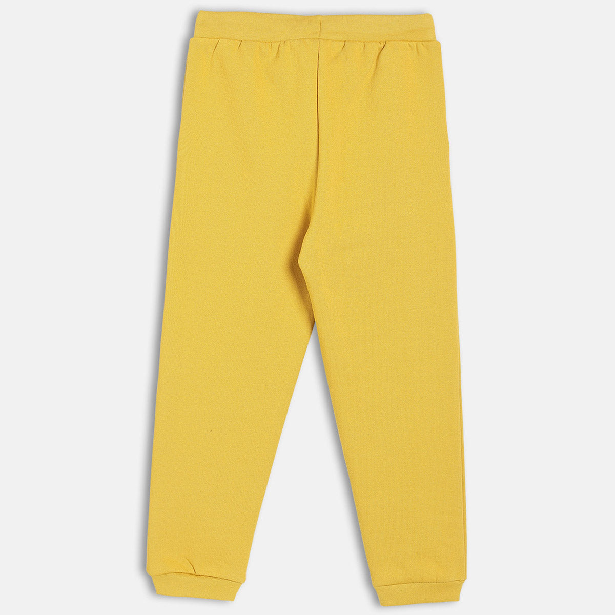 Girls Cotton Solid Joggers - Mustard