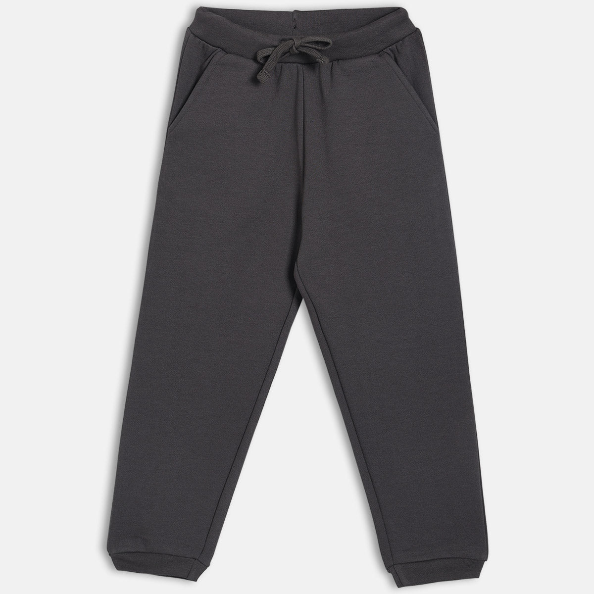 Girls Cotton Solid Joggers - Grey