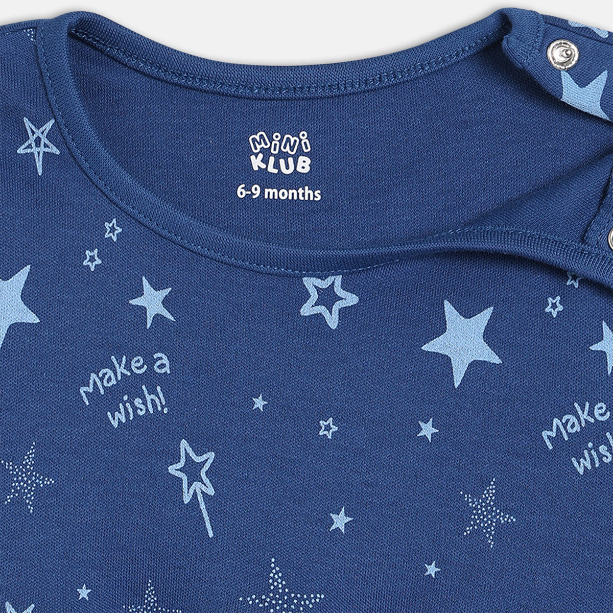 Girls Cotton Pack Of 2 Full Sleeves Star & Planets Printed Dress - Blue & Pink