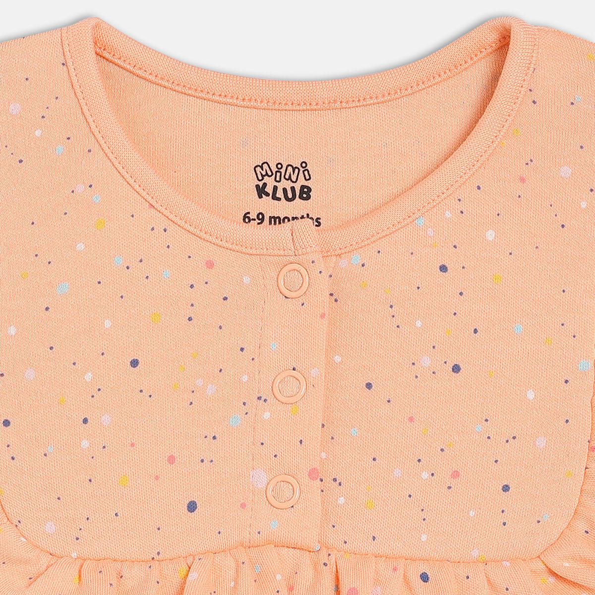 Girls Cotton Pack Of 2 Full Sleeves Sun Printed Dress - Green & Peach