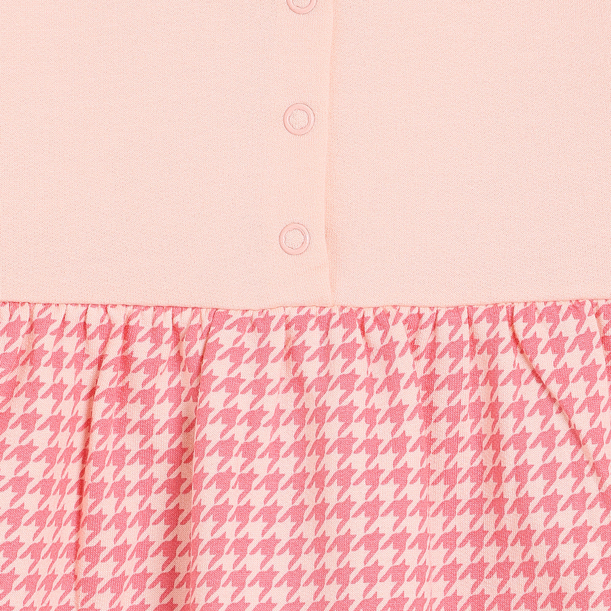 Girls Cotton Pack Of 2 Full Sleeves Geometric & Floral Printed Dress - Peach