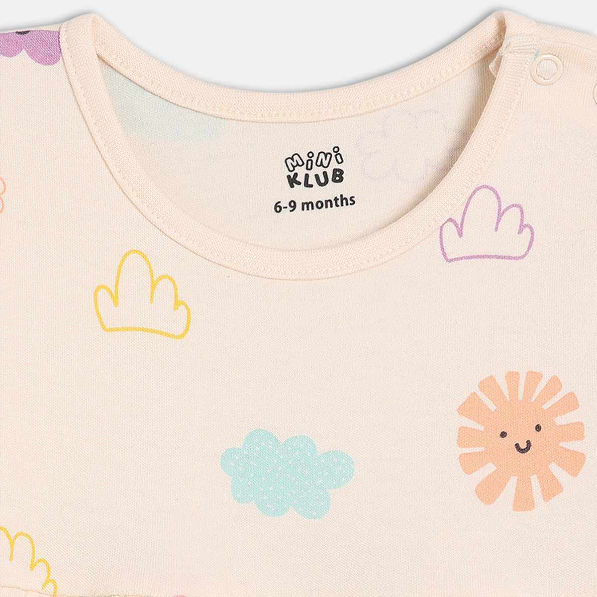 Girls Cotton Pack Of 2 Full Sleeves Floral & Hot Balloon Printed Dress - Yellow & Pink