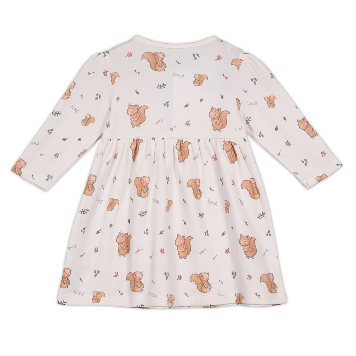 Girls Cotton Pack Of 2 Full Sleeves Animal & Floral Printed Dress - White & Blue