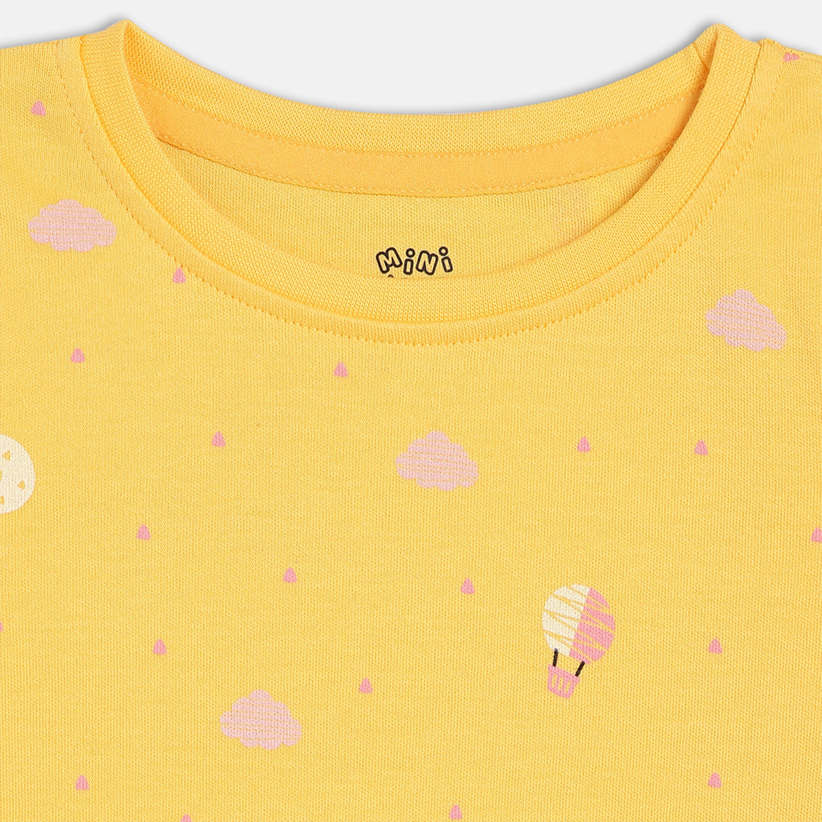 Girls Cotton Pack Of 2 Full Sleeves Text Printed Top - Yellow & Pink