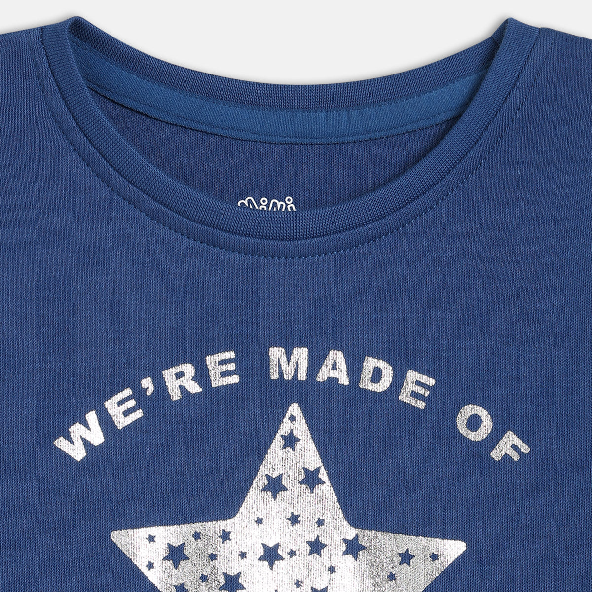 Girls Cotton Pack Of 2 Full Sleeves Text Printed Top - Blue & Peach