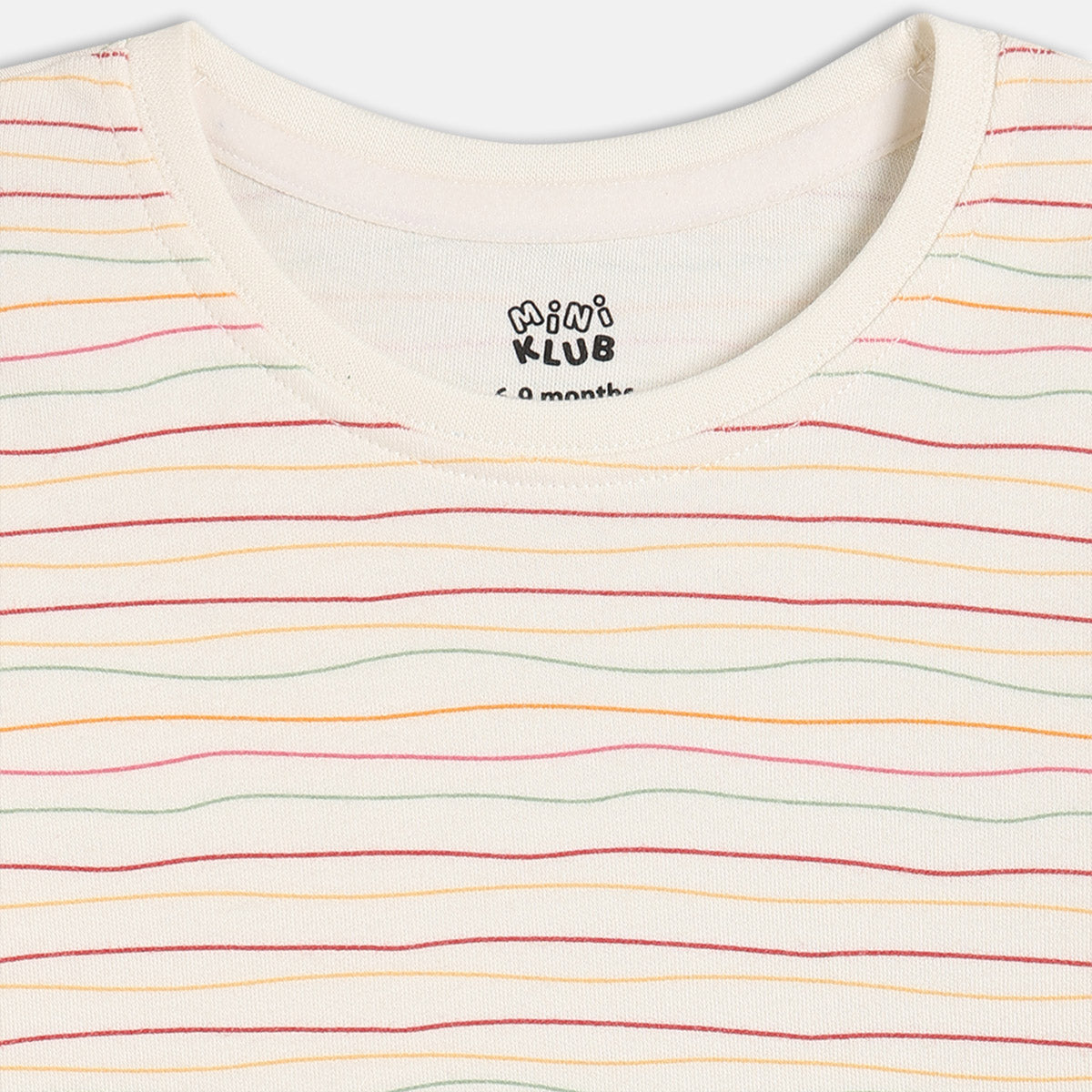 Girls Cotton Pack Of 2 Full Sleeves Floral Printed & Striped Knit Tops - Pink & White