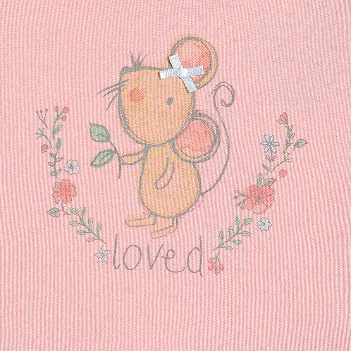 Girls Cotton Pack Of 2 Full Sleeves Floral Printed & Striped Knit Tops - Pink & White