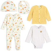 Baby Unisex Pack of 5  Gift Set with Cardigan, Multicolour