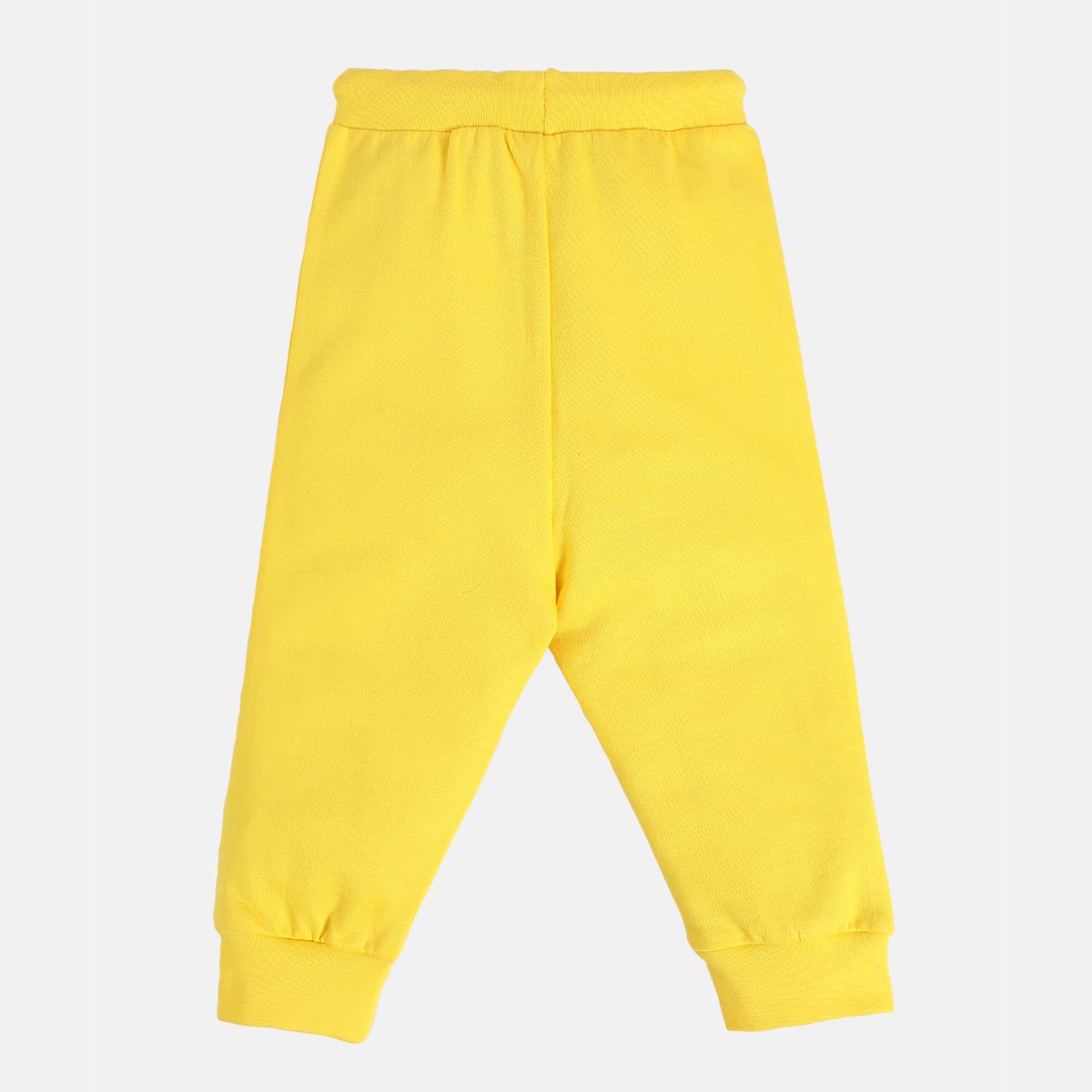 Girls Cotton Solid Joggers - Yellow