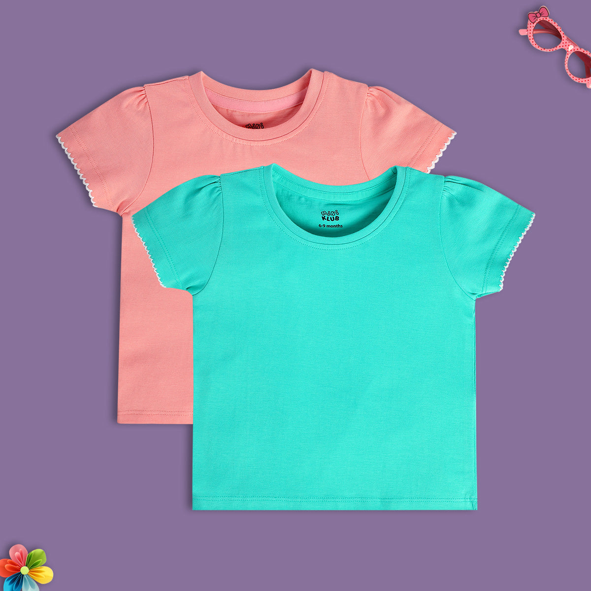 Girls Multicolor Pack Of 2 Knit Top