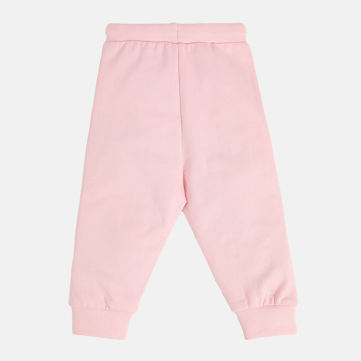 Girls Cotton Solid Joggers - Pink