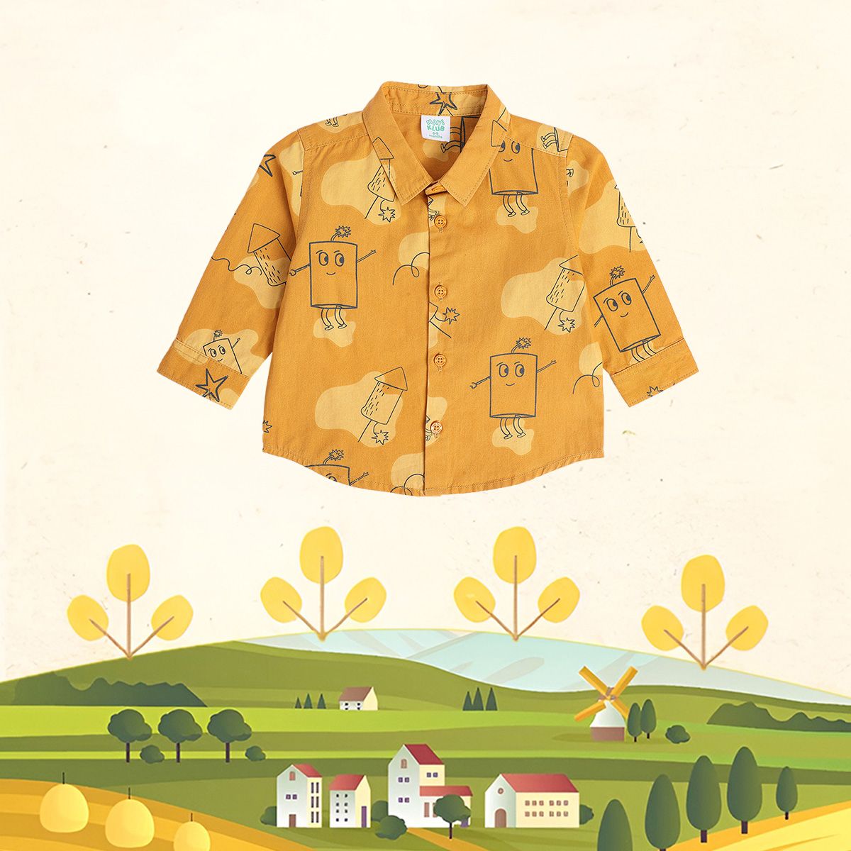 Boys Yellow Pack Of 1 Shirt