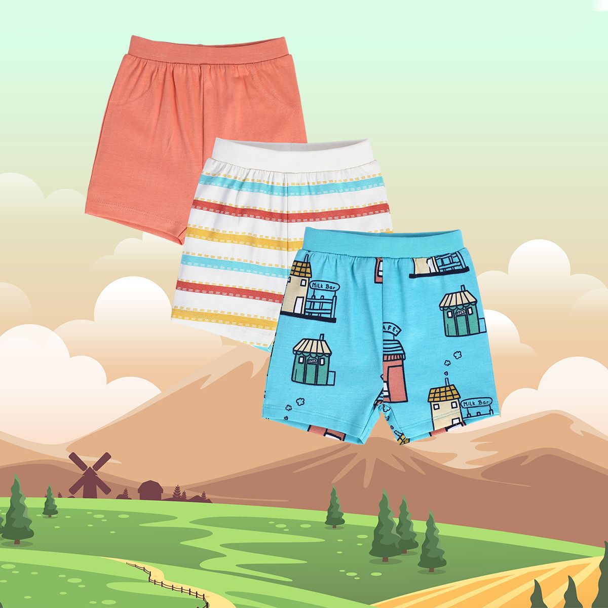 Boys Multicolor Pack Of 3 Shorts