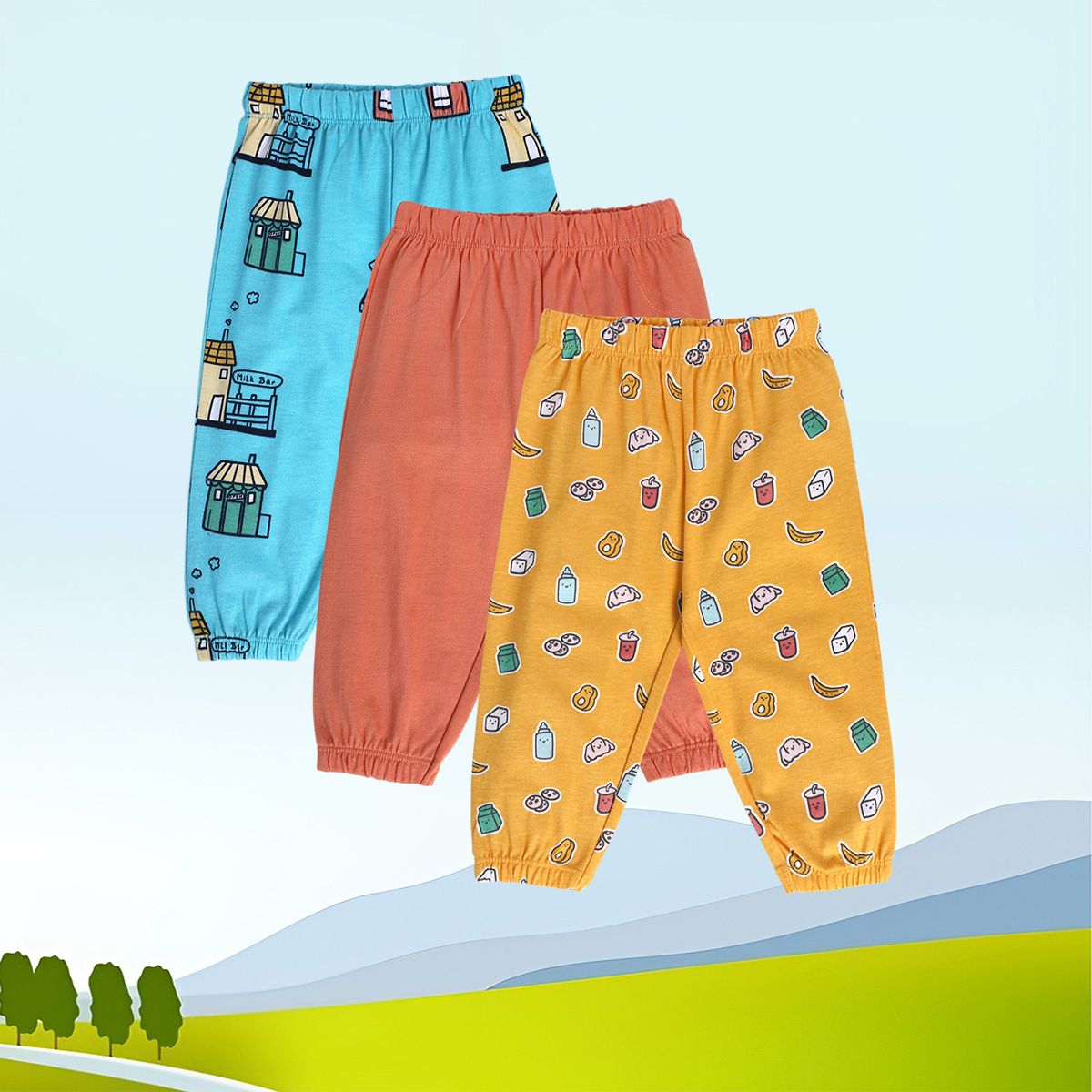 Boys Multicolor Pack Of 3 Knit Bottom