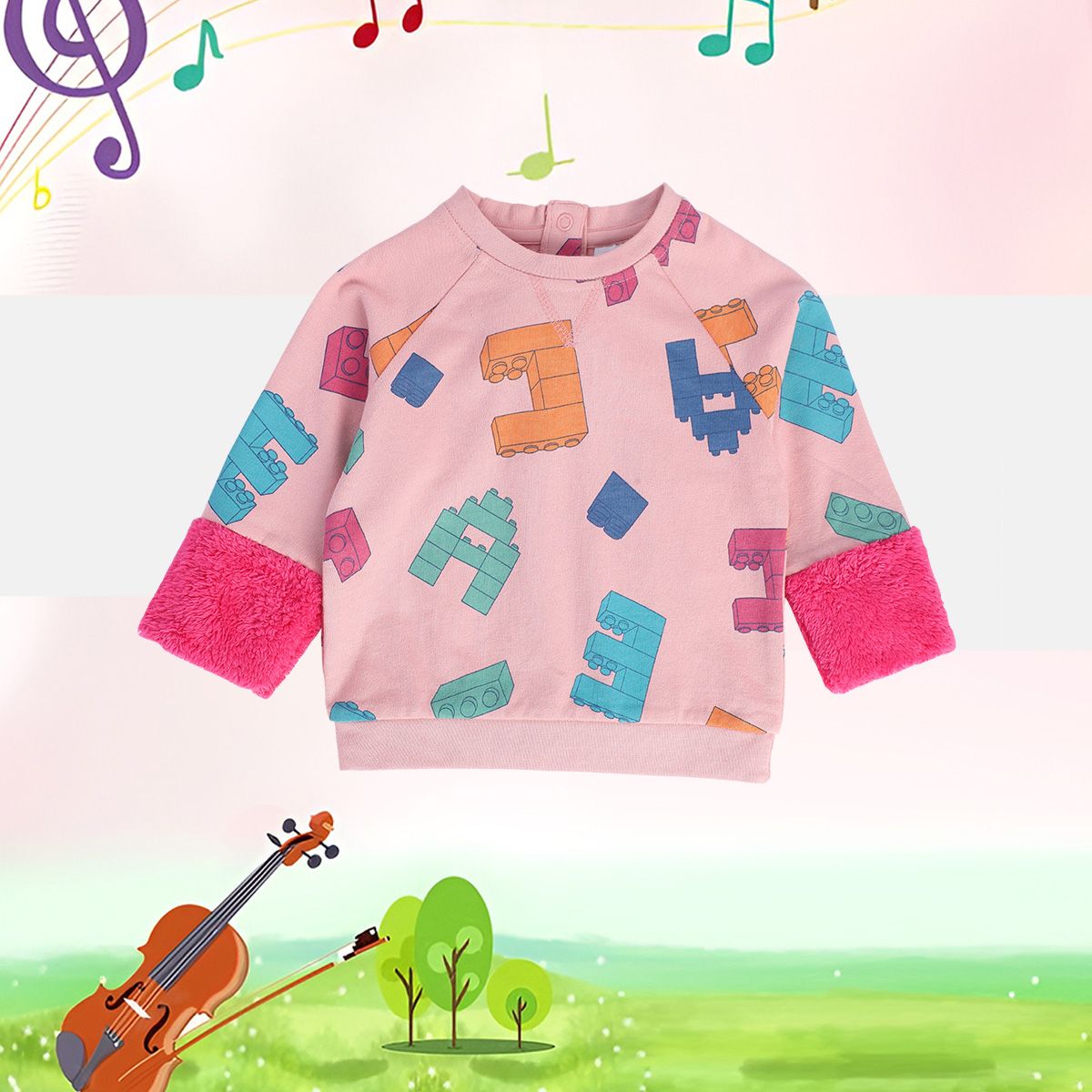 Girls Pink Pack Of 1 Sweat Shirt