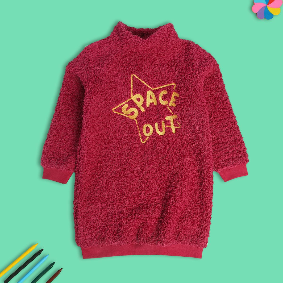 Girls Maroon Pack Of 1 Dress