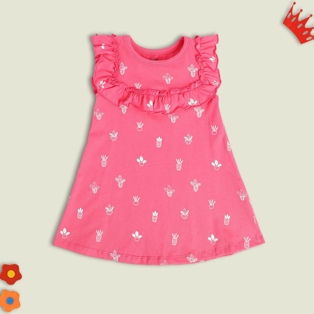 Girls Pink Pack Of 1 Dress