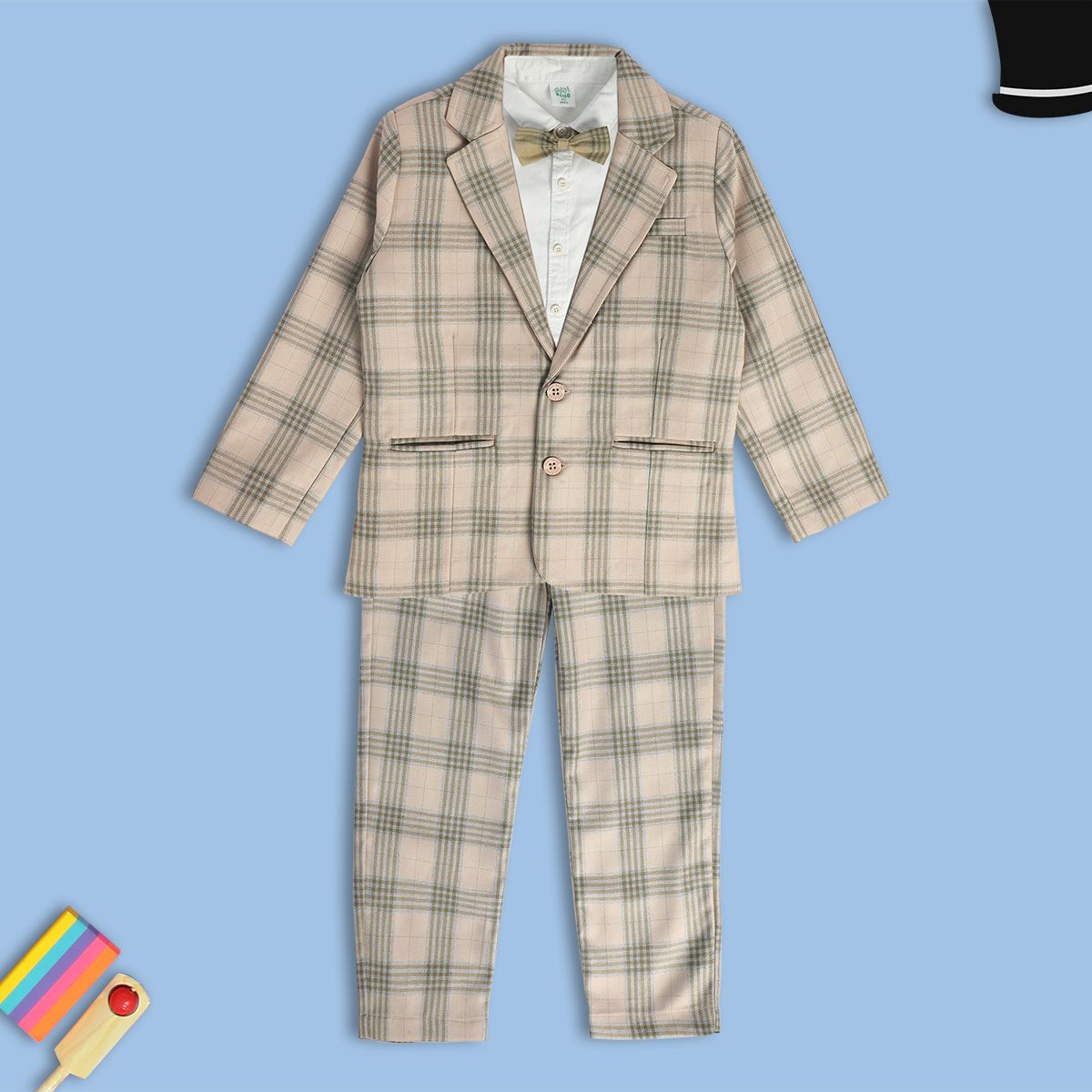 Boys Beige Pack Of 4 Coordinate Set