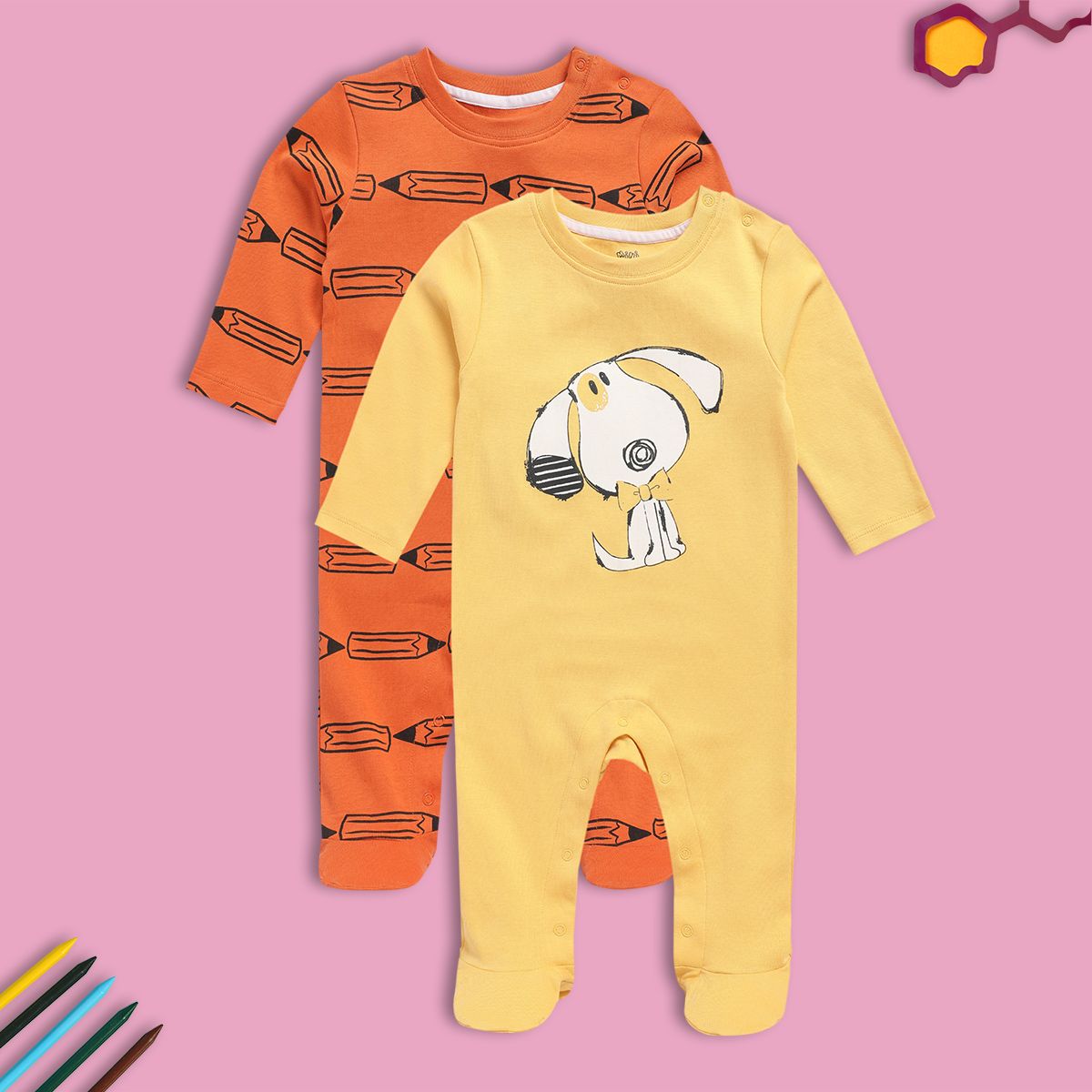 Boys Multicolor Pack Of 2 Sleep Suit