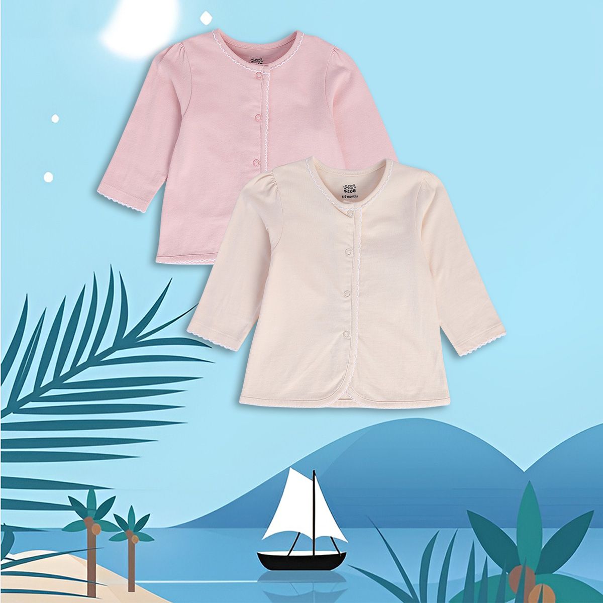 Girls Multicolor Pack Of 2 Front Open Vest