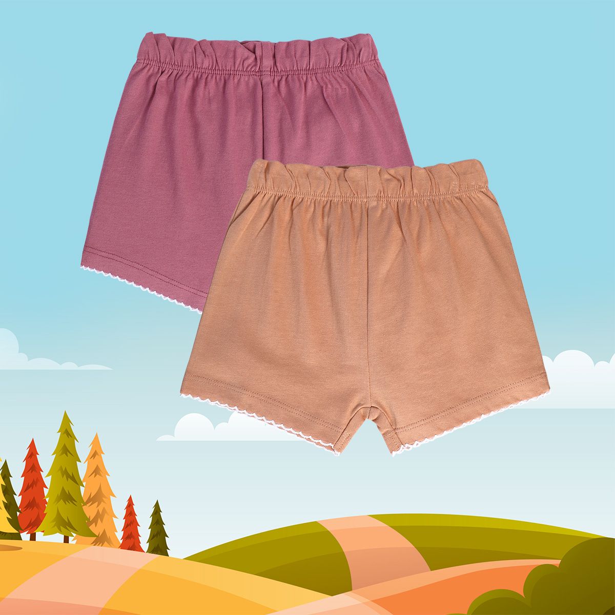 Girls Multicolor Pack Of 2 Shorts