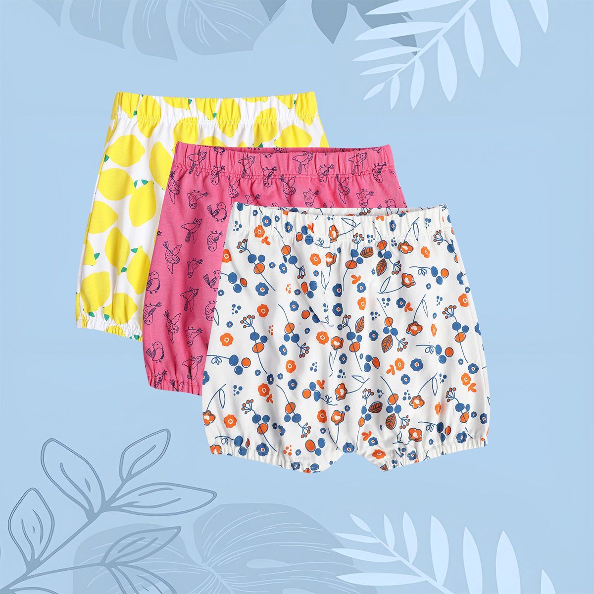 Girls Multicolor Pack Of 3 Shorts
