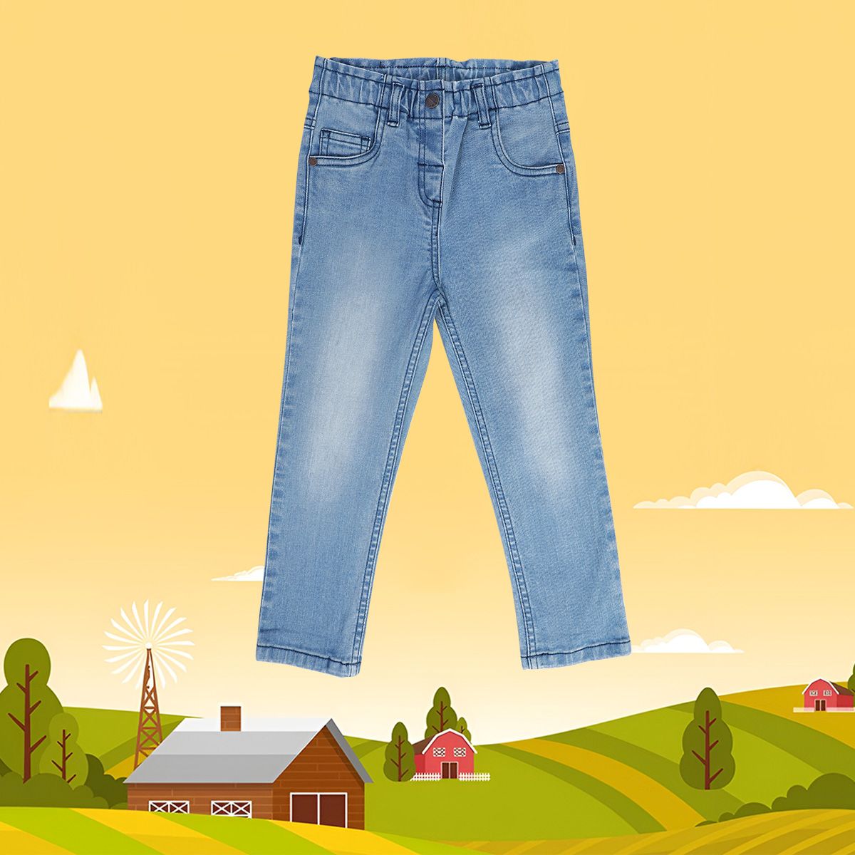 Girls Blue Pack Of 1 Denim Pant