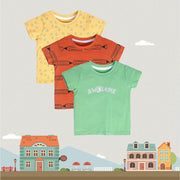 Boys Multicolor Pack Of 3 T-Shirt