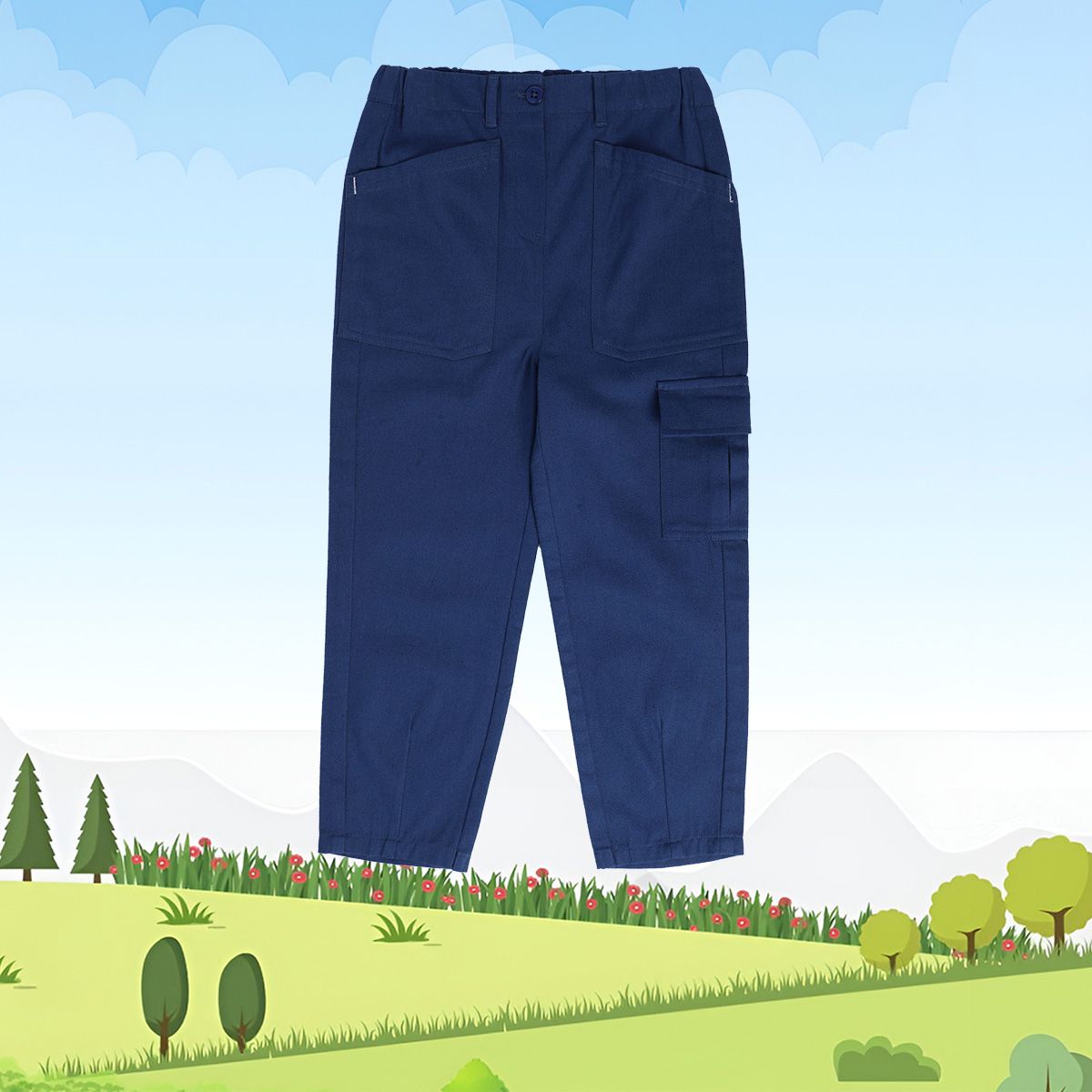 Girls Navy Pack Of 1 Woven Pant