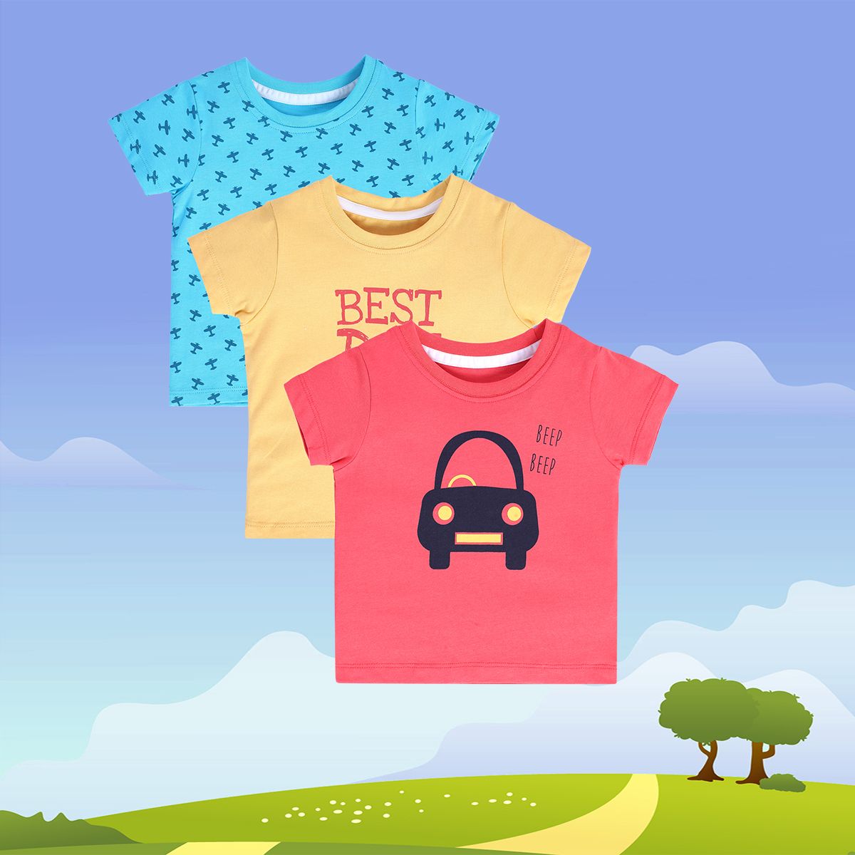 Boys Multicolor Pack Of 3 T-Shirt