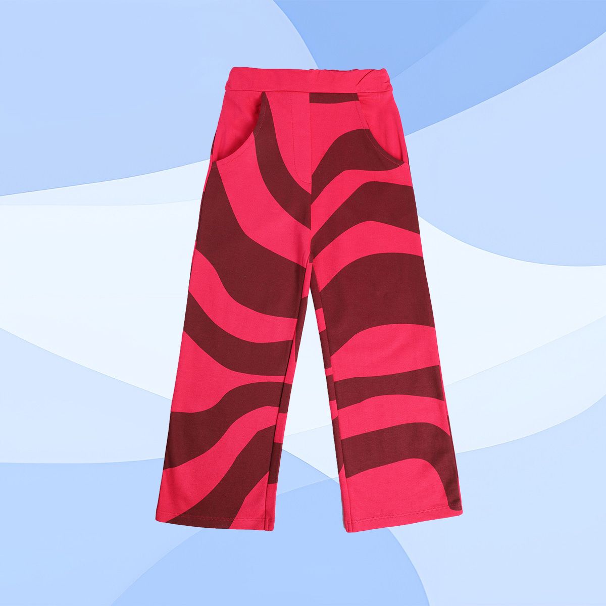 Girls Maroon Woven Pant