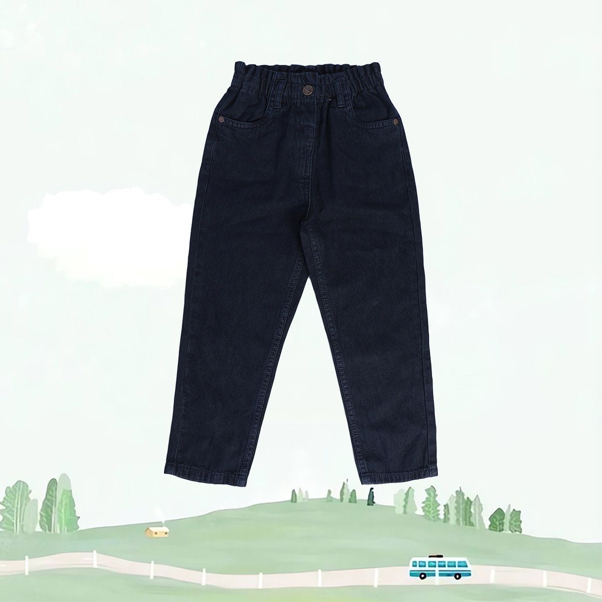 Girls Grey Denim Pant