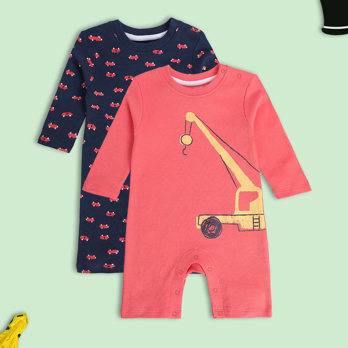 Boys Multicolor Pack Of 2 Romper