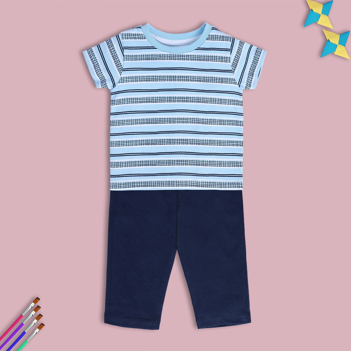 Boys Blue Pack Of 2 Top And Bottom