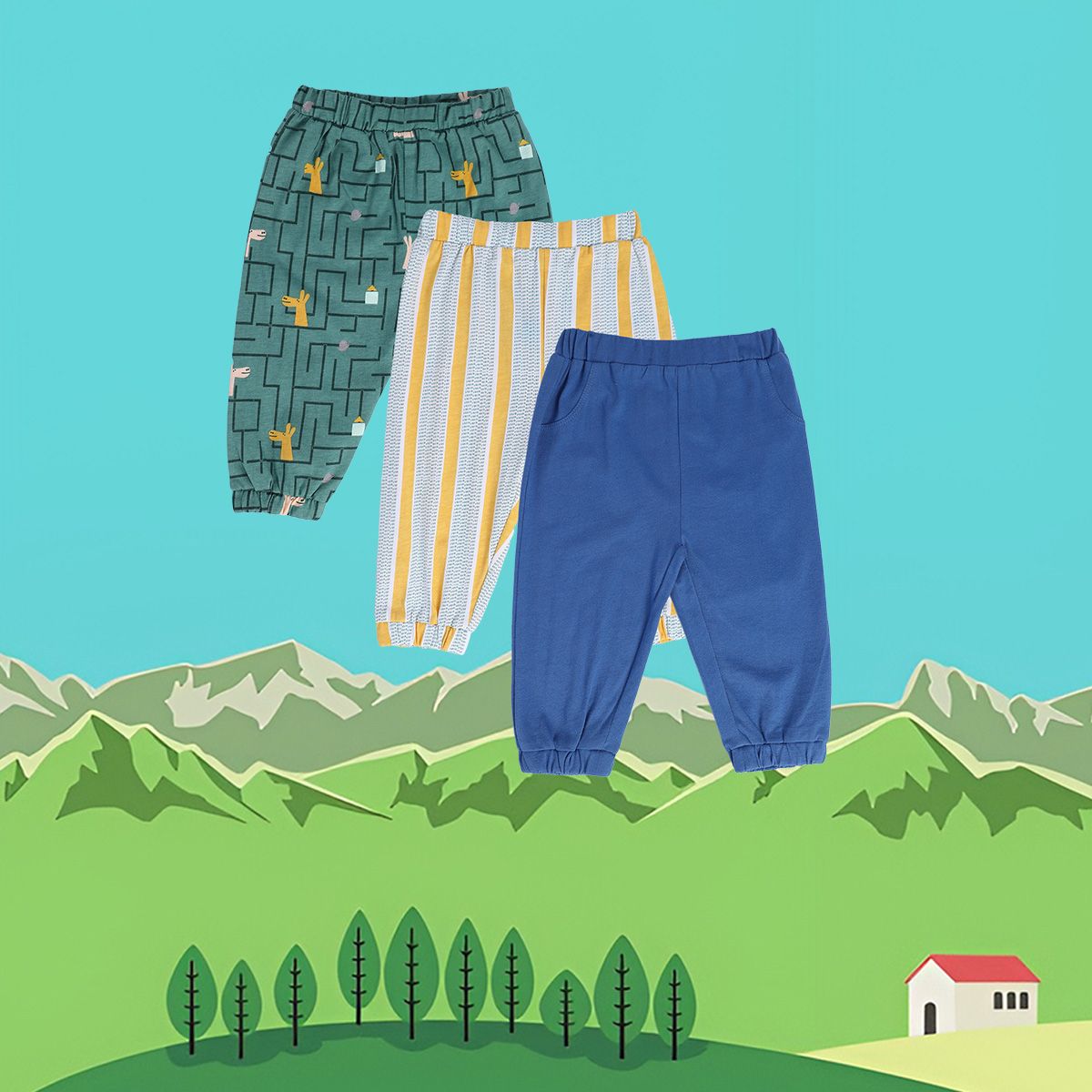 Boys Multicolor Pack Of 3 Knit Bottom