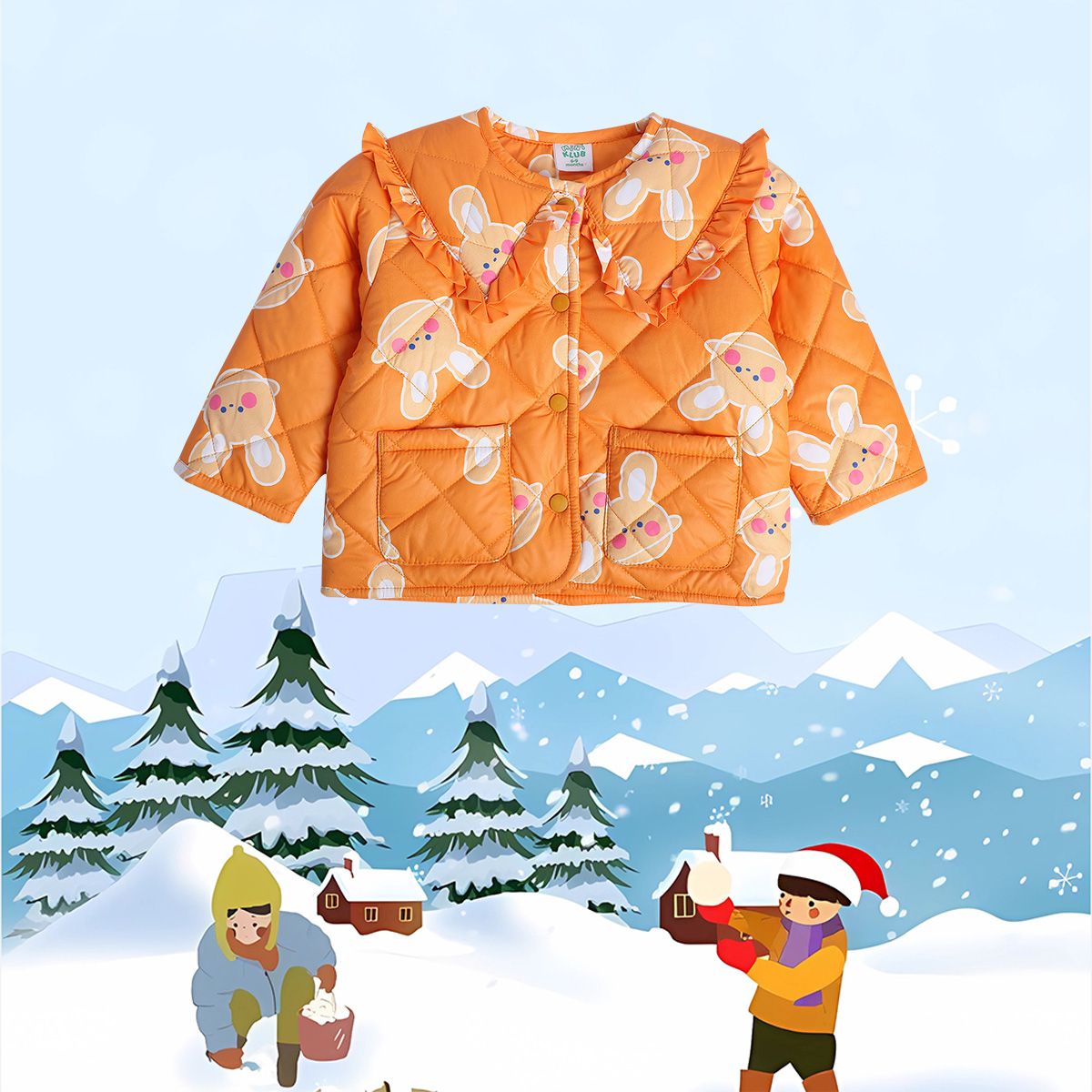 Girls Orange Pack Of 1 Jacket