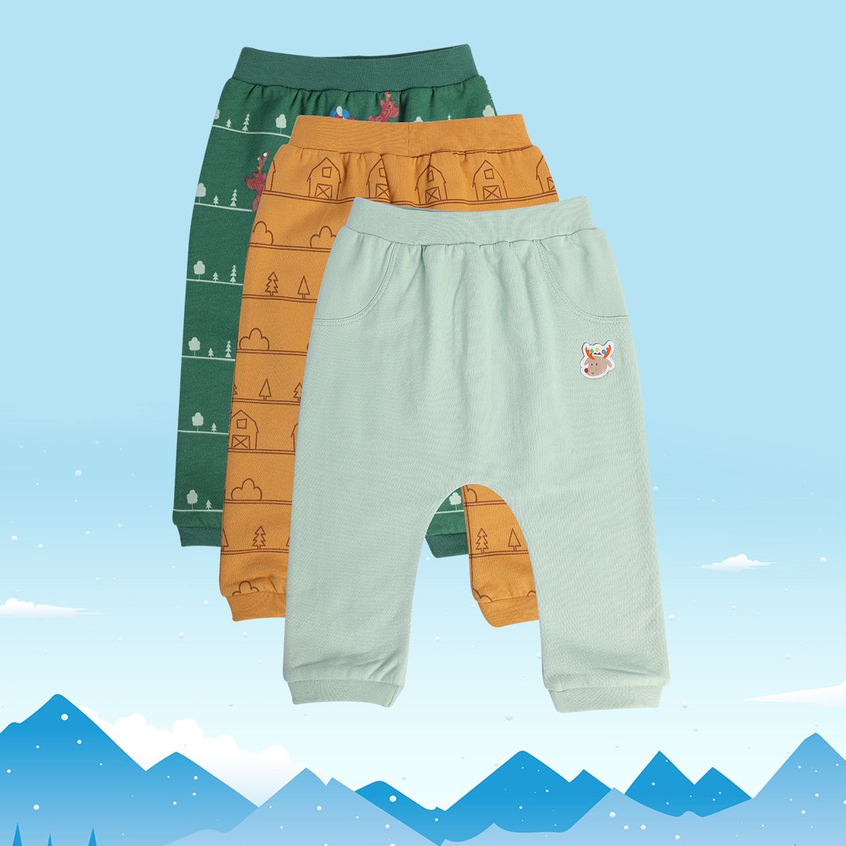 Boys Multicolor Pack Of 3 Knit Bottom
