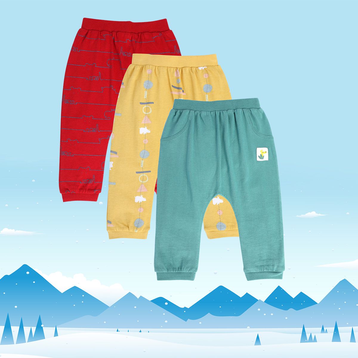 Boys Multicolor Pack Of 3 Knit Bottom