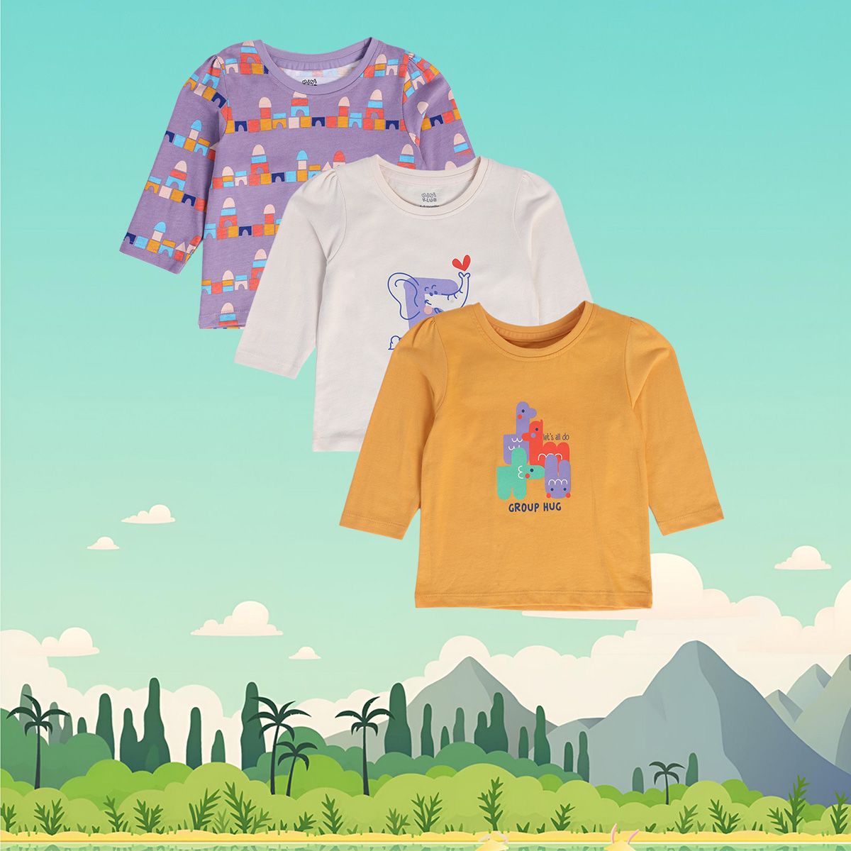 Girls Multicolor Pack Of 3 Knit Top