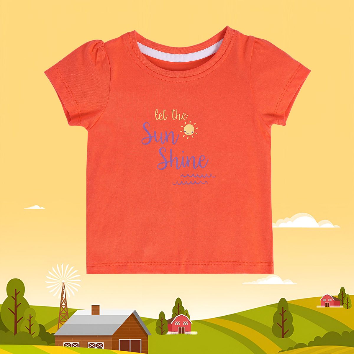 Girls Orange Pack Of 1 Knit Top