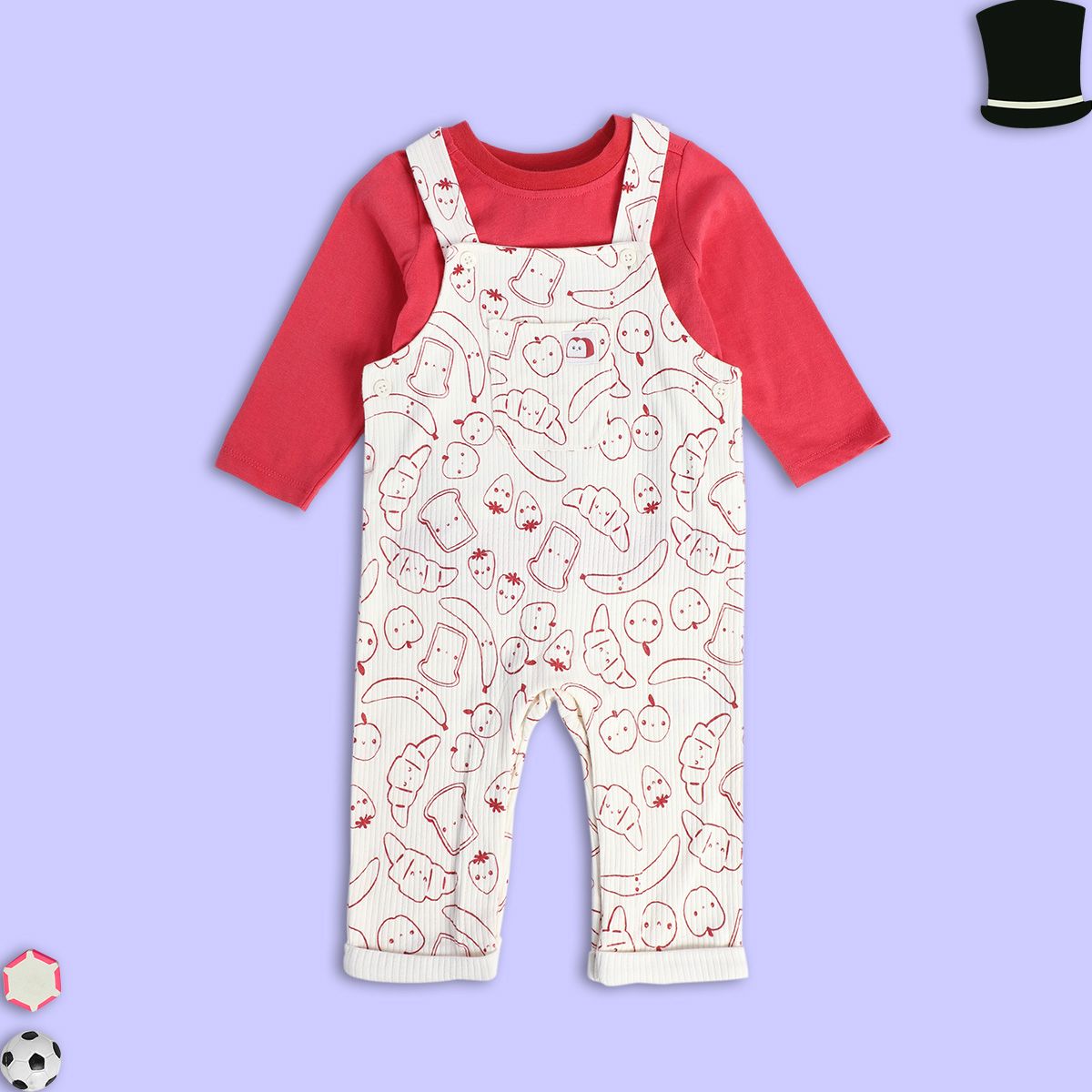 Boys Multicolor Pack Of 2 Dungaree Set