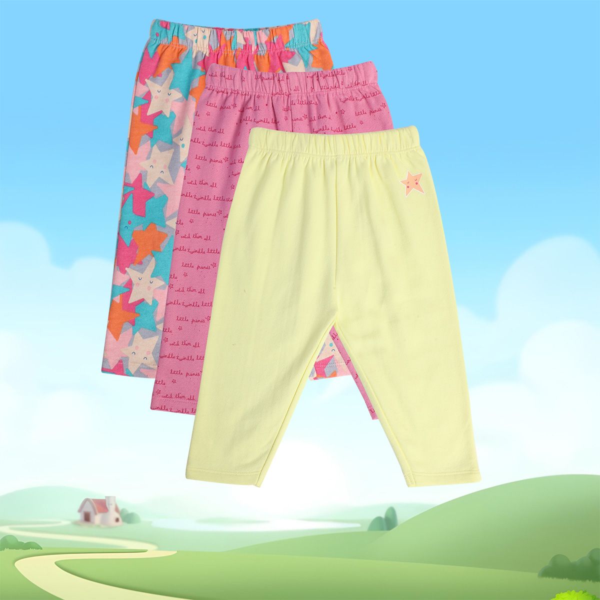 Girls Multicolor Pack Of 3 Knit Bottom