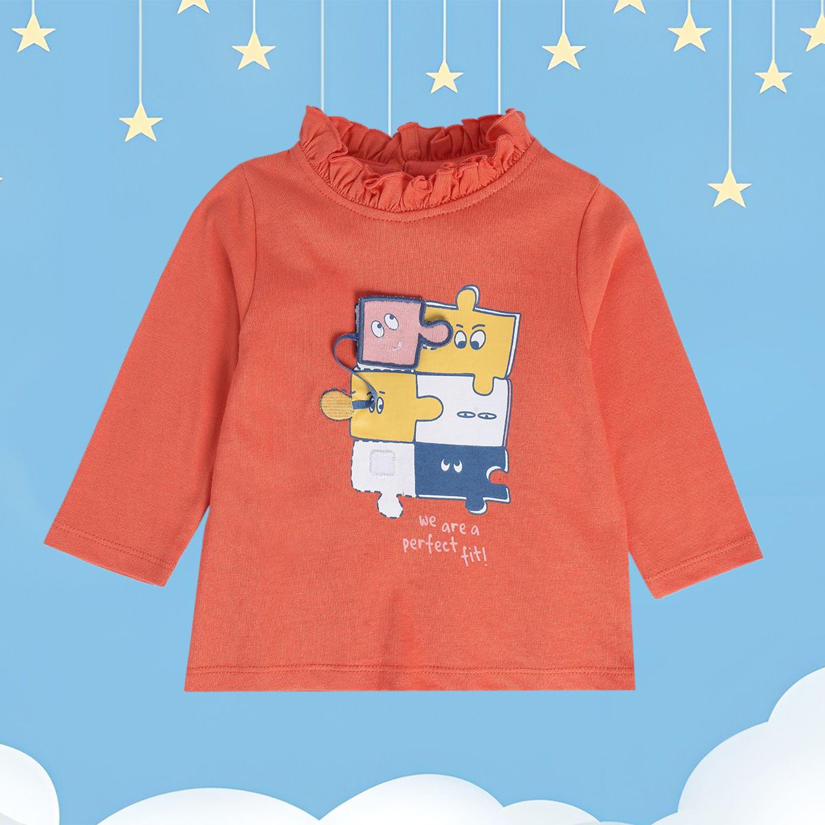 Girls Orange Pack Of 1 Knit Top