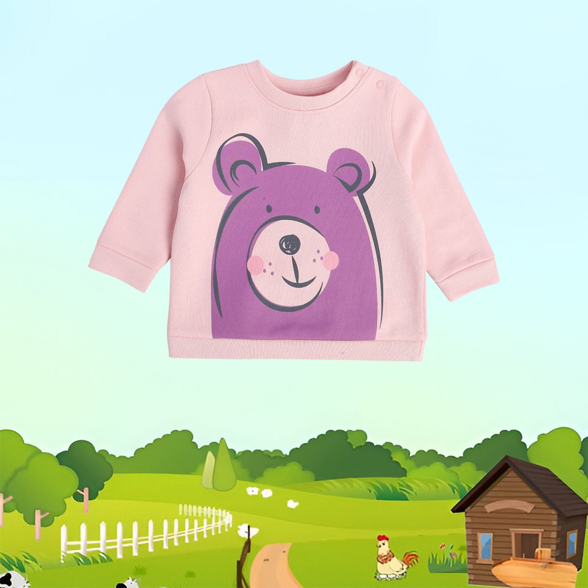 Girls Peach Pack Of 1 Sweat Shirt