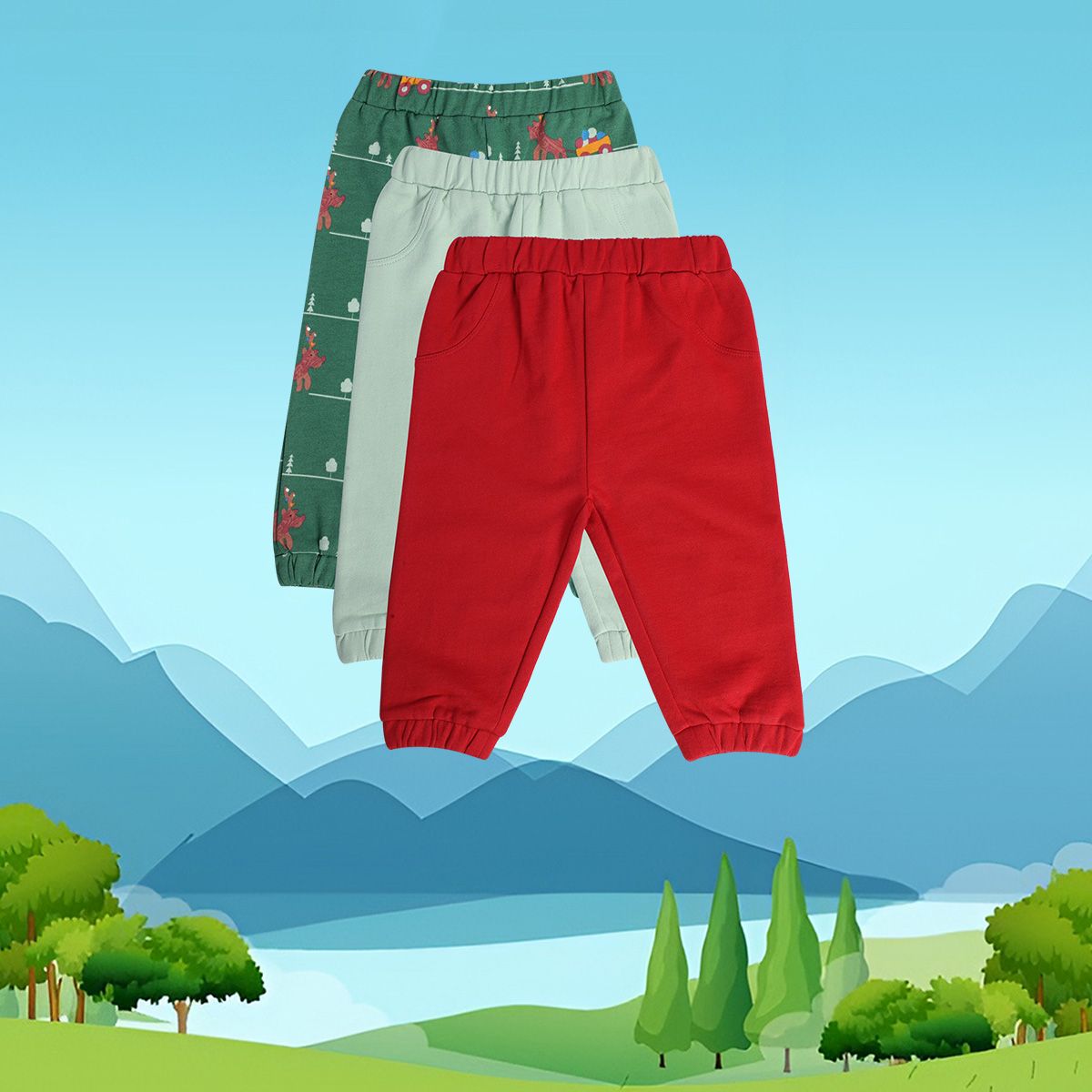 Boys Multicolor Pack Of 3 Knit Bottom