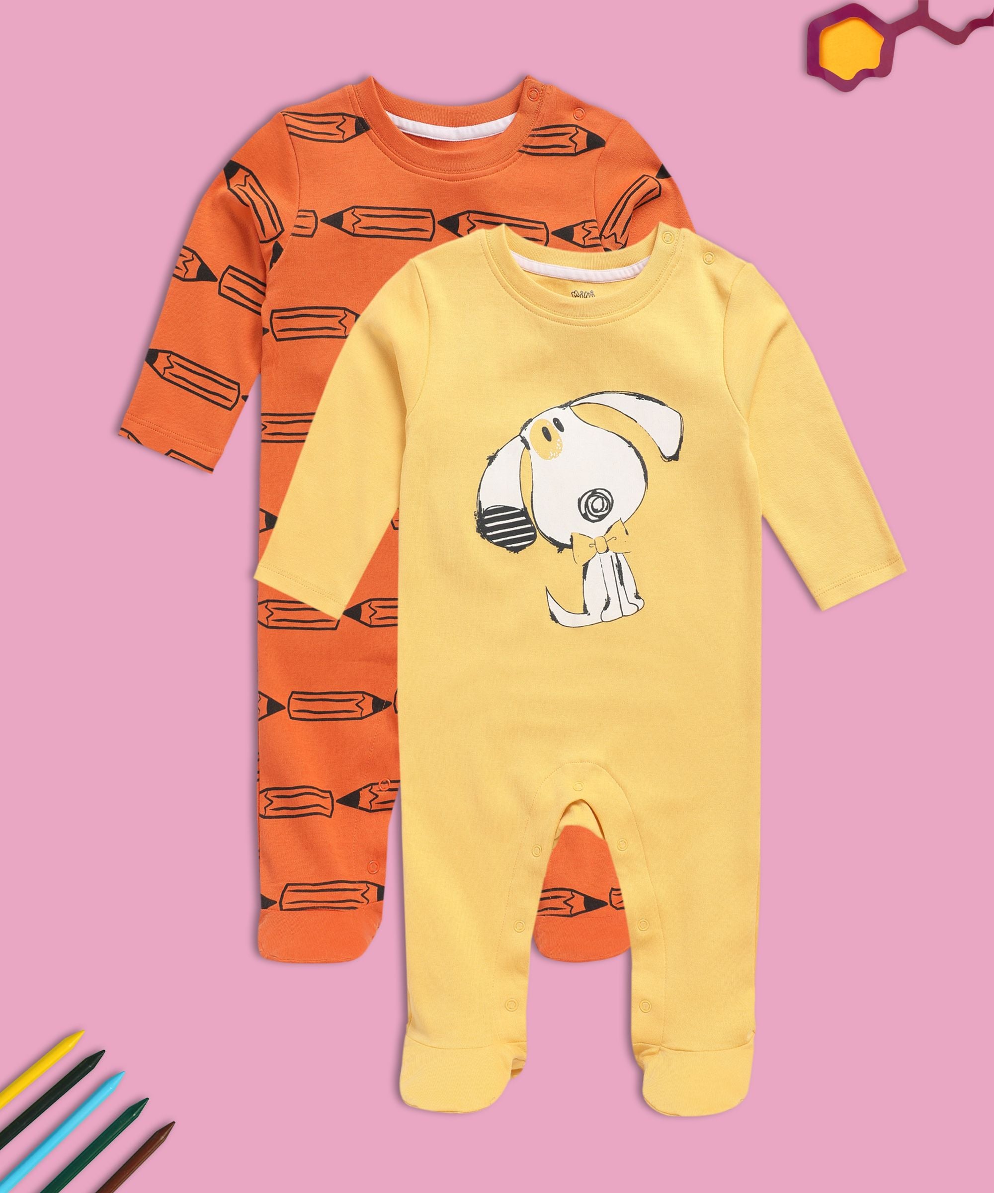 Boys Multicolor Pack Of 2 Sleep Suit