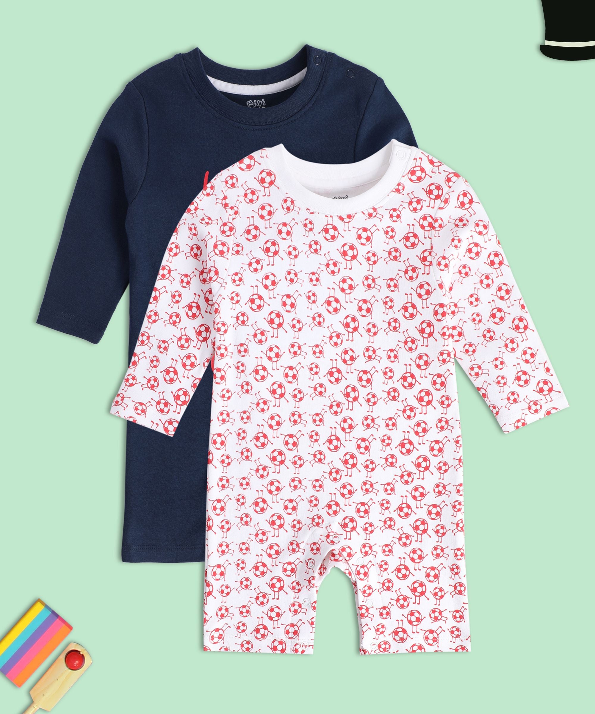 Boys Multicolor Pack Of 2 Romper