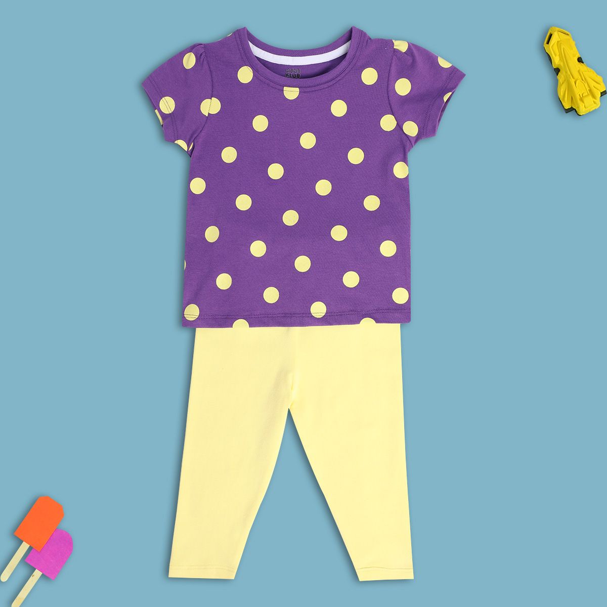 Girls Multicolor Pack Of 2 Top And Bottom